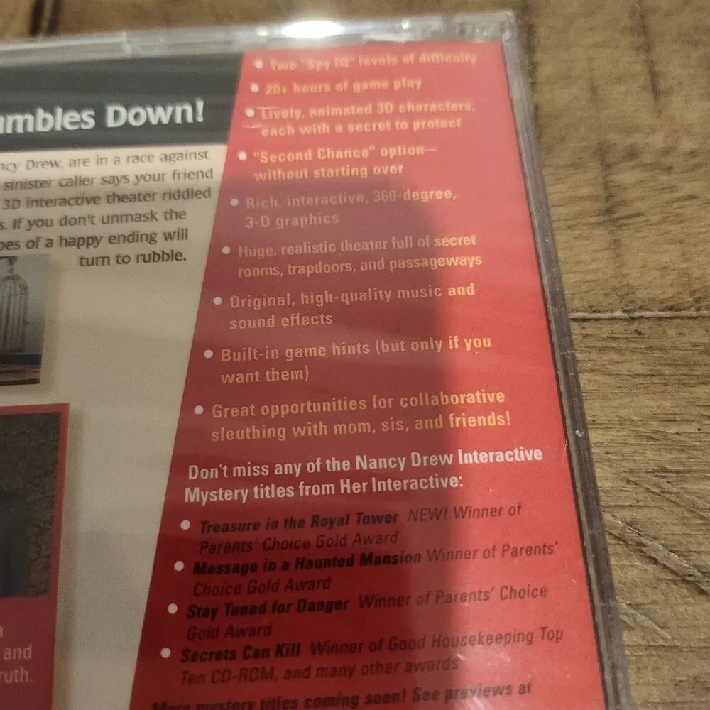 New Nancy Drew: The Final Scene PC Game 3D Interactive Mystery CD-ROM 2001